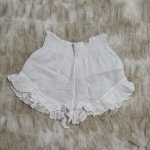 White Ruffled Women's Cover Up Shorts